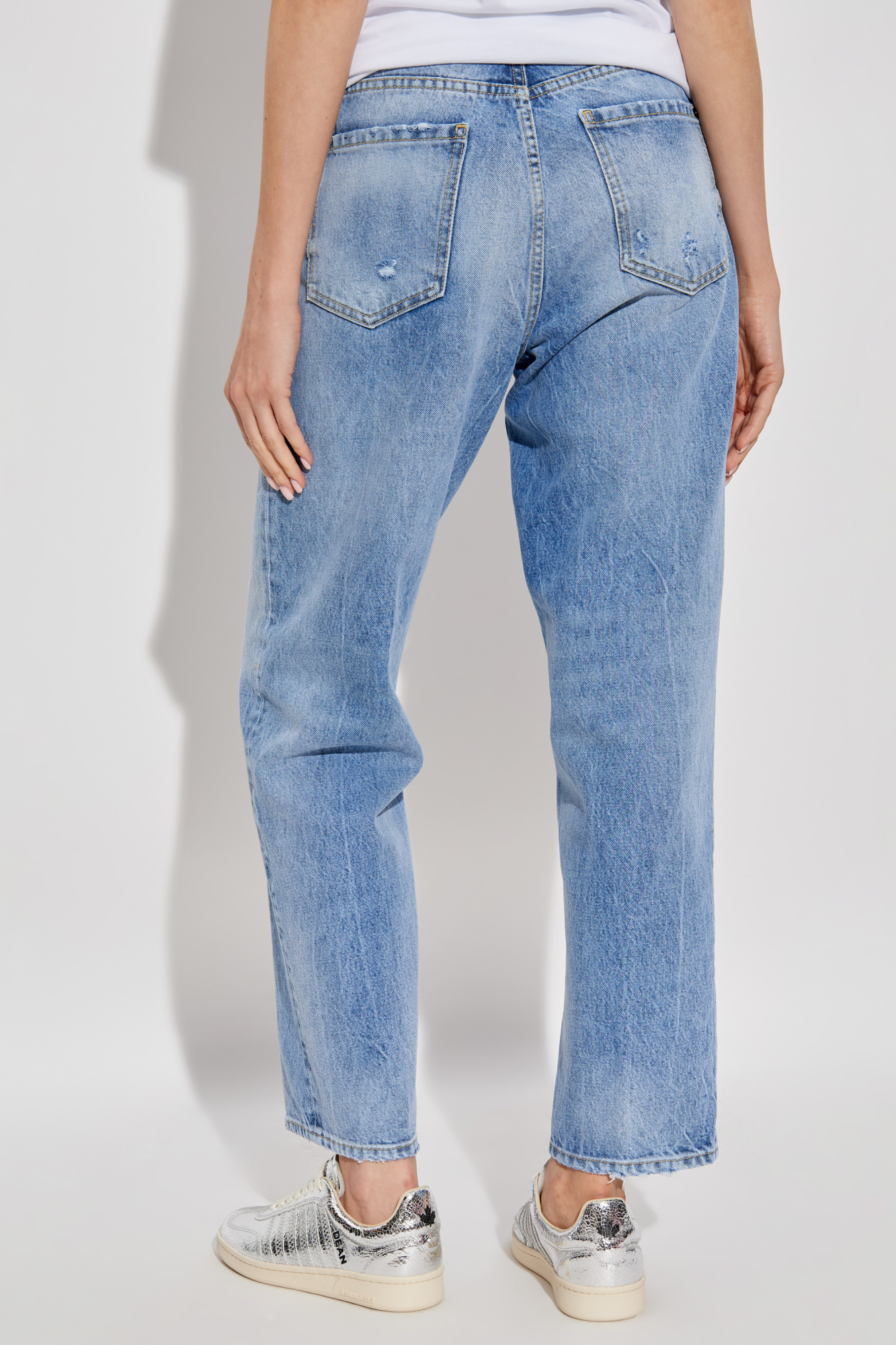 デニム・ジーパン D SQUARED2 SS23 BOSTON JEAN (S75LB0742.S30811 100 WHITE) Dsquared2 Straight Boston Jeans In White | ModeSens